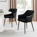 Penrose Oak Round Dining Table & 4 Black Calla Faux Leather Chairs