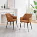 2x Calla Tan Faux Leather Dining Chairs