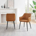 2x Calla Tan Faux Leather Dining Chairs