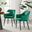2x Calla Green Velvet Dining Chairs with Black Legs