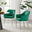 2x Calla Green Velvet Dining Chairs with Silver Legs