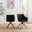 2x Calla Black Faux Leather Swivel Dining Chairs