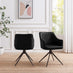 Penrose Black Round Dining Table & 4 Black Calla Faux Leather Swivel Chairs