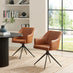 2x Calla Tan Faux Leather Swivel Dining Chairs
