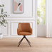 Penrose Black Round Dining Table & 4 Tan Calla Faux Leather Swivel Chairs
