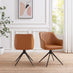 2x Calla Tan Faux Leather Swivel Dining Chairs