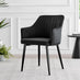 Carson White Marble Effect Dining Table & 6 Black Calla Black Leg Chairs