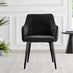 Novara Black Leg Round Glass Dining Table & 4 Black Calla Black Leg Chairs