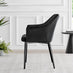2x Calla Black Velvet Dining Chairs with Black Legs