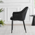 2x Calla Black Velvet Dining Chairs with Black Legs