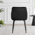 2x Calla Black Velvet Dining Chairs with Black Legs