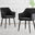 2x Calla Black Velvet Dining Chairs with Black Legs