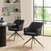 2x Calla Black Velvet Swivel Dining Chairs