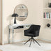 2x Calla Black Velvet Swivel Dining Chairs