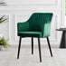 2x Calla Green Velvet Dining Chairs with Black Legs