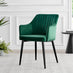 2x Calla Green Velvet Dining Chairs with Black Legs
