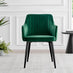 2x Calla Green Velvet Dining Chairs with Black Legs
