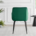 2x Calla Green Velvet Dining Chairs with Black Legs