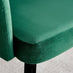 2x Calla Green Velvet Dining Chairs with Black Legs