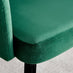 2x Calla Green Velvet Dining Chairs with Black Legs