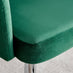 2x Calla Green Velvet Dining Chairs with Silver Legs