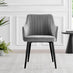 Carson White Marble Effect Dining Table & 4 Grey Calla Black Leg Chairs