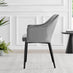 Novara Grey Concrete Effect Black Leg 120cm Round Dining Table & 6 Grey Calla Black Leg Chairs