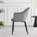 Leonardo Black Leg Glass Dining Table & 6 Grey Calla Black Leg Chairs