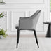 Carson White Marble Effect Dining Table & 4 Grey Calla Black Leg Chairs
