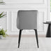 Elina White Marble Effect Round Dining Table & 2 Grey Calla Black Leg Chairs