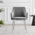 Novara White Marble 120cm Round Dining Table & 4 Grey Calla Silver Leg Chairs