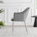 Novara White High Gloss 120cm Round Dining Table & 4 Grey Calla Silver Leg Chairs