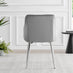 Palma White Marble Effect Round Dining Table & 4 Grey Calla Silver Leg Chairs