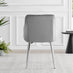 Novara White High Gloss Round Dining Table & 4 Grey Calla Silver Leg Chairs