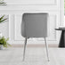 Elina White Marble Effect Round Dining Table & 2 Grey Calla Silver Leg Chairs
