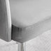 Novara White High Gloss Round Dining Table & 4 Grey Calla Silver Leg Chairs