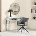 Calla Grey Velvet Swivel Office Chair