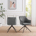 Penrose Black Round Dining Table & 4 Grey Calla Velvet Swivel Chairs
