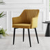 2x Calla Mustard Yellow Velvet Dining Chairs with Black Legs
