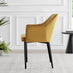 2x Calla Mustard Yellow Velvet Dining Chairs with Black Legs