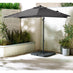 Cantilever Grey Square Garden Parasol & Base Set