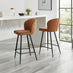 2x Catriona Terracotta Orange Fabric Bar Chairs