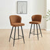 2x Catriona Terracotta Orange Fabric Bar Chairs