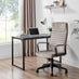 Centro Cappuccino Beige Velvet Swivel Office Chair