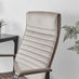 Centro Cappuccino Beige Velvet Swivel Office Chair