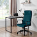 Centro Blue Velvet Reclining Office Chair