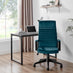 Centro Blue Velvet Reclining Office Chair