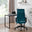 Centro Blue Velvet Reclining Office Chair