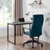 Centro Blue Velvet Reclining Office Chair