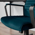 Centro Blue Velvet Reclining Office Chair